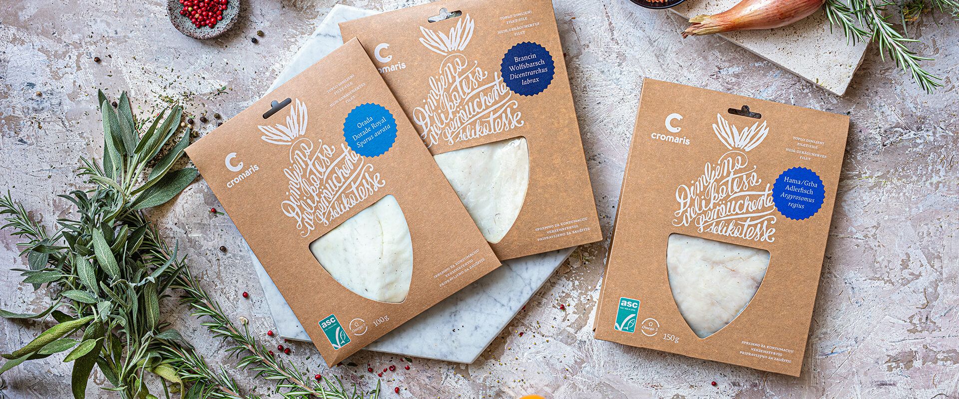 Cromaris smoked fillets in the new packaging design