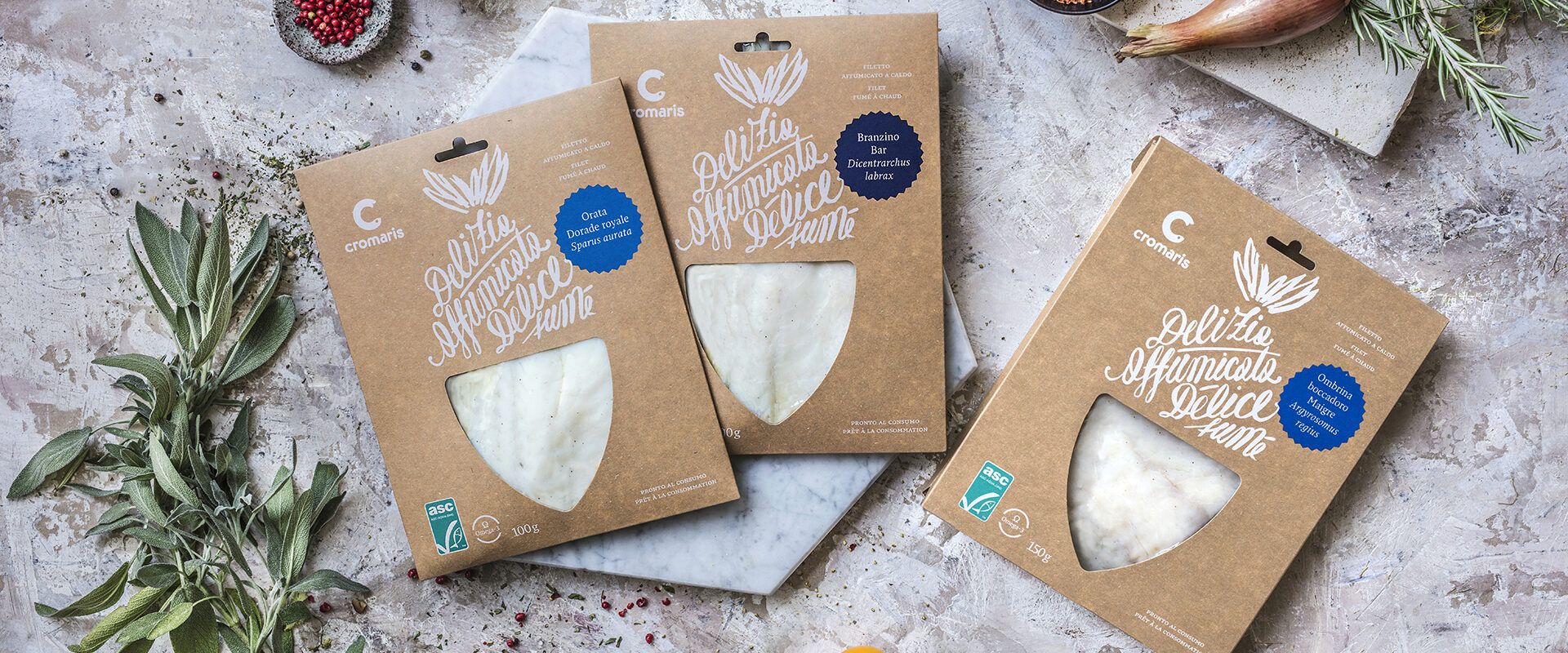 Cromaris filetti affumicati nelle confezioni rimodernate