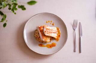 Char-Grilled Meagre with Couscous and Lemon Compote